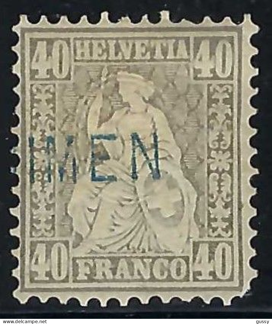 SUISSE Ca. 1867: Le ZNr. 42, Obl. Bleue "SPECIMEN*, Coin SE Faible, Forte Cote - Oblitérés