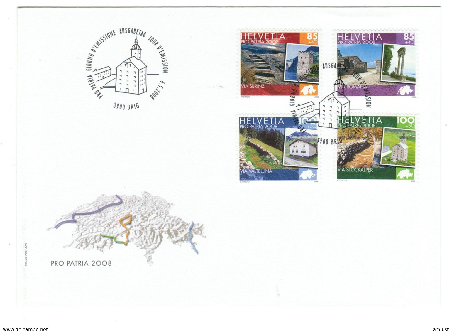 Suisse// Schweiz // Switzerland // Pro-Patria // FDC Série Pro-Patria 2008 - Storia Postale