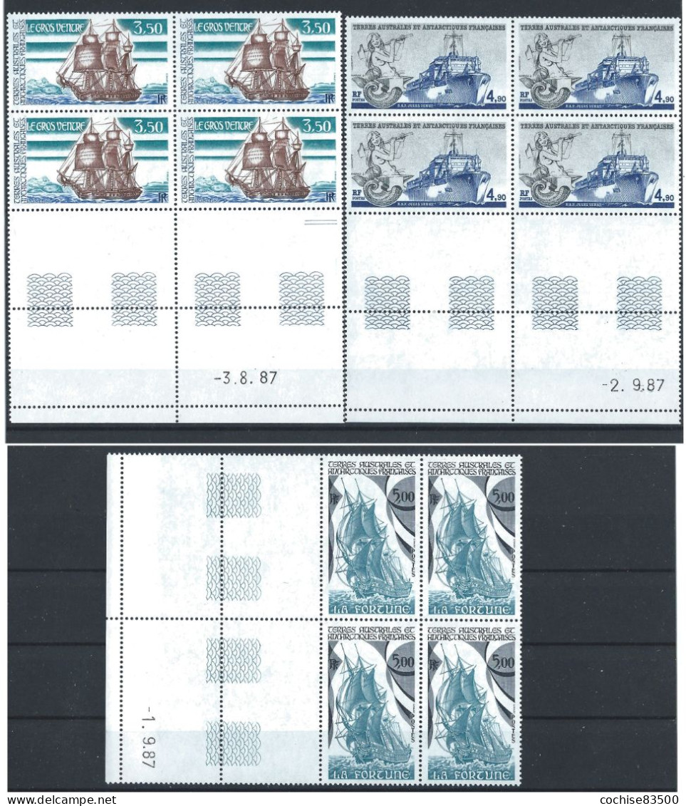 T.A.A.F. N°135/37** (MNH) 1988 -  Bateaux - Coins Datés 1987 - Neufs