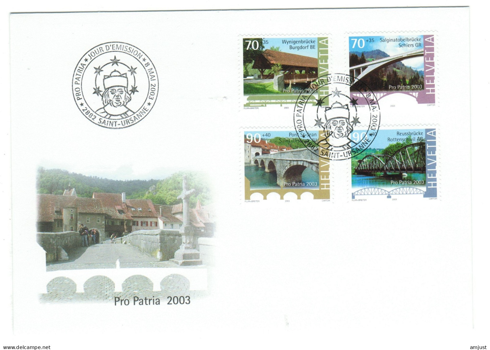 Suisse// Schweiz // Switzerland // Pro-Patria // FDC Série Pro-Patria 2003 - Lettres & Documents