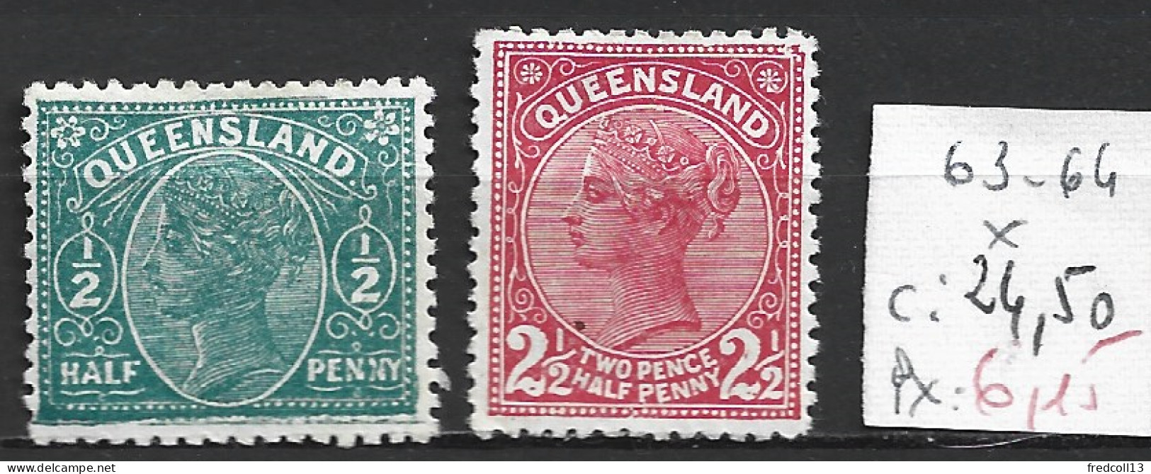 QUEENSLAND 63-64 * Côte 24.50 € - Used Stamps