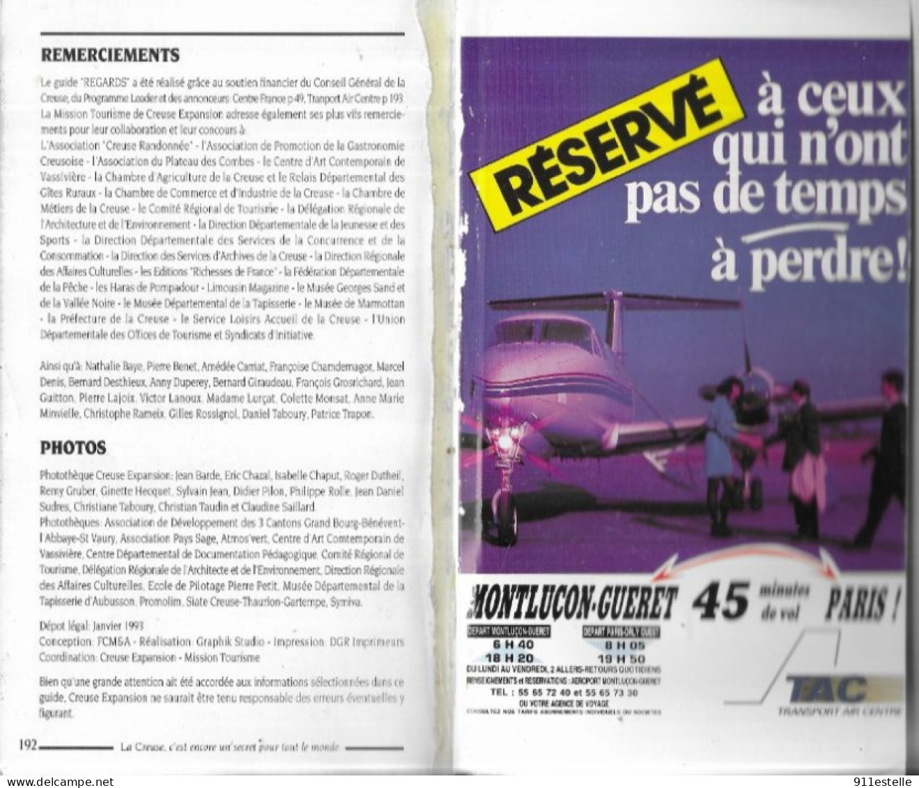 23 REGARDS SUR LA CREUSE /THIERRY CHANDERNAGOR  / 1993 /1994 192 PAGES - Limousin