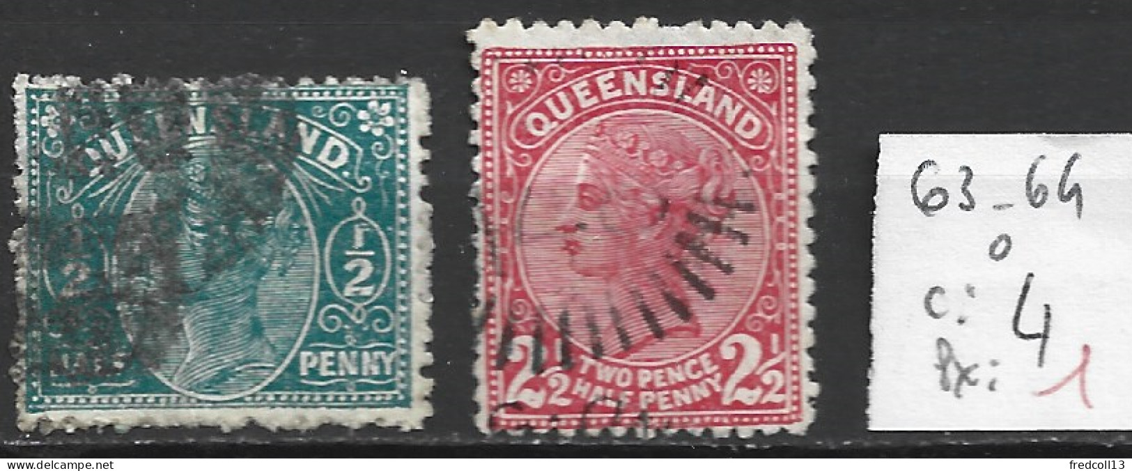 QUEENSLAND 63-64 Oblitérés Côte 4 € - Used Stamps