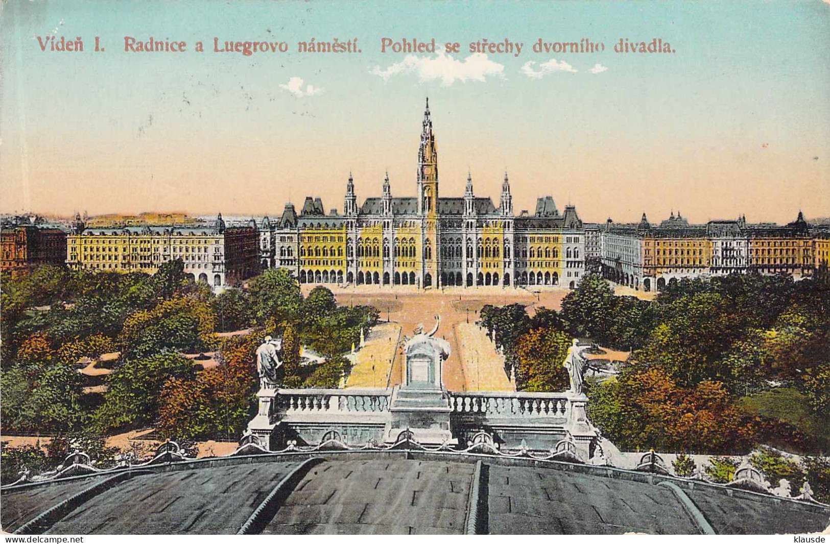 Vídeň 1. Radnice A Luegrovo Náměstí. Pohled Se Střechy Dvorního Divadla Gel.1912 - Vienna Center
