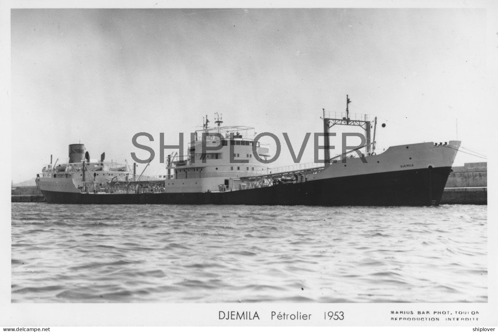 Pétrolier Français DJEMILA - Carte Photo éditions Marius Bar - Bateau/ship/schiff - Petroleros