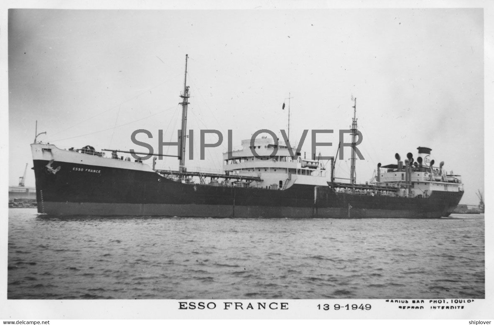 Pétrolier Français ESSO FRANCE - Carte Photo éditions Marius Bar - Bateau/ship/schiff - Tankers