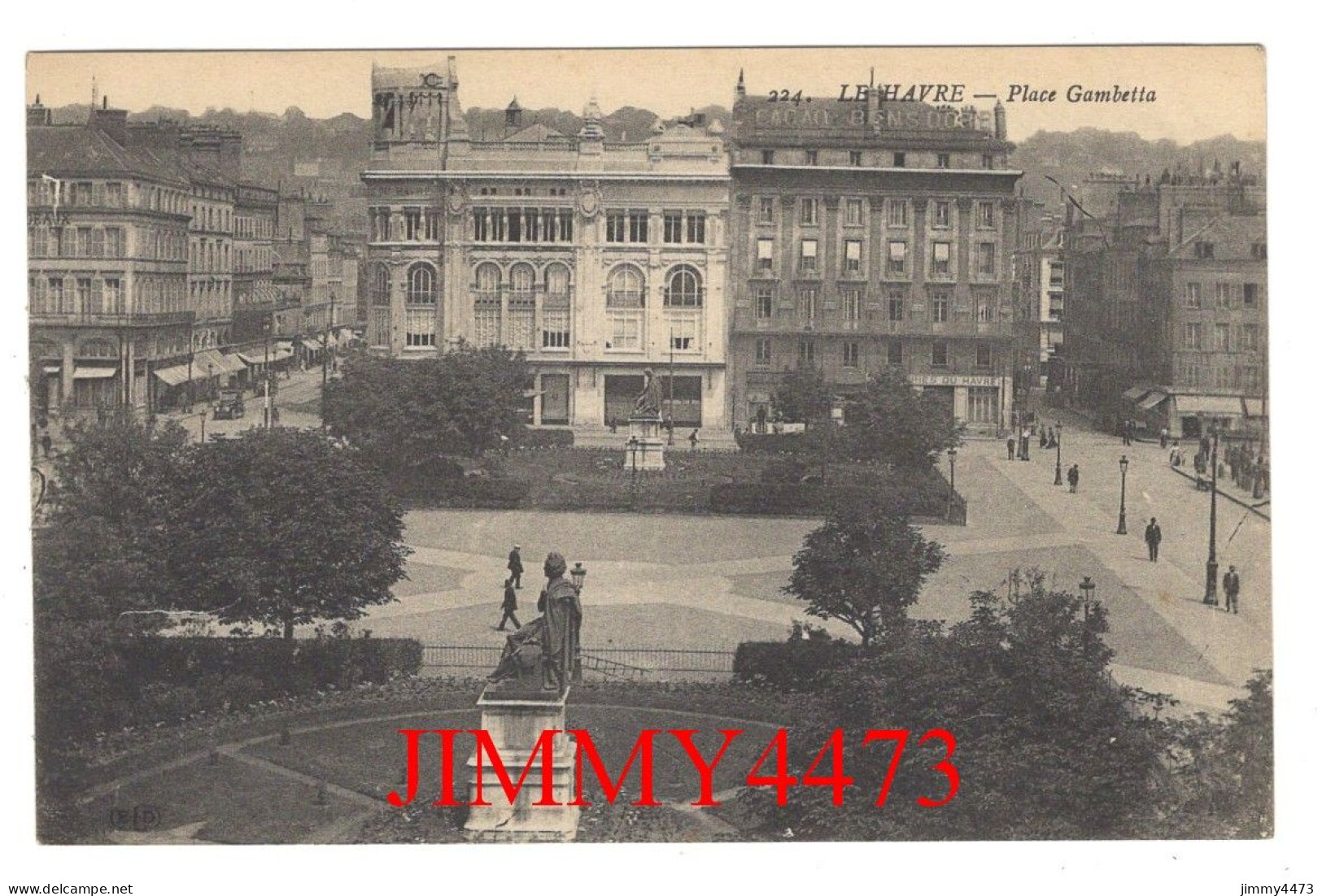 CPA - LE HAVRE - Place Gambetta ( Rue Bien Animée ) Edit. E. Le Deley  N° 224 - Saint-Roch (Plein)