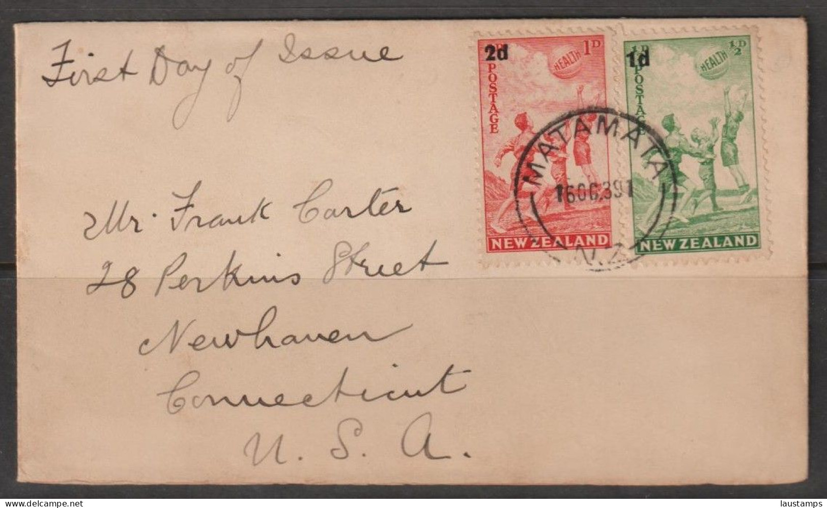 New Zealand 1939 Health Stamps FDC (Addressed To USA) - FDC