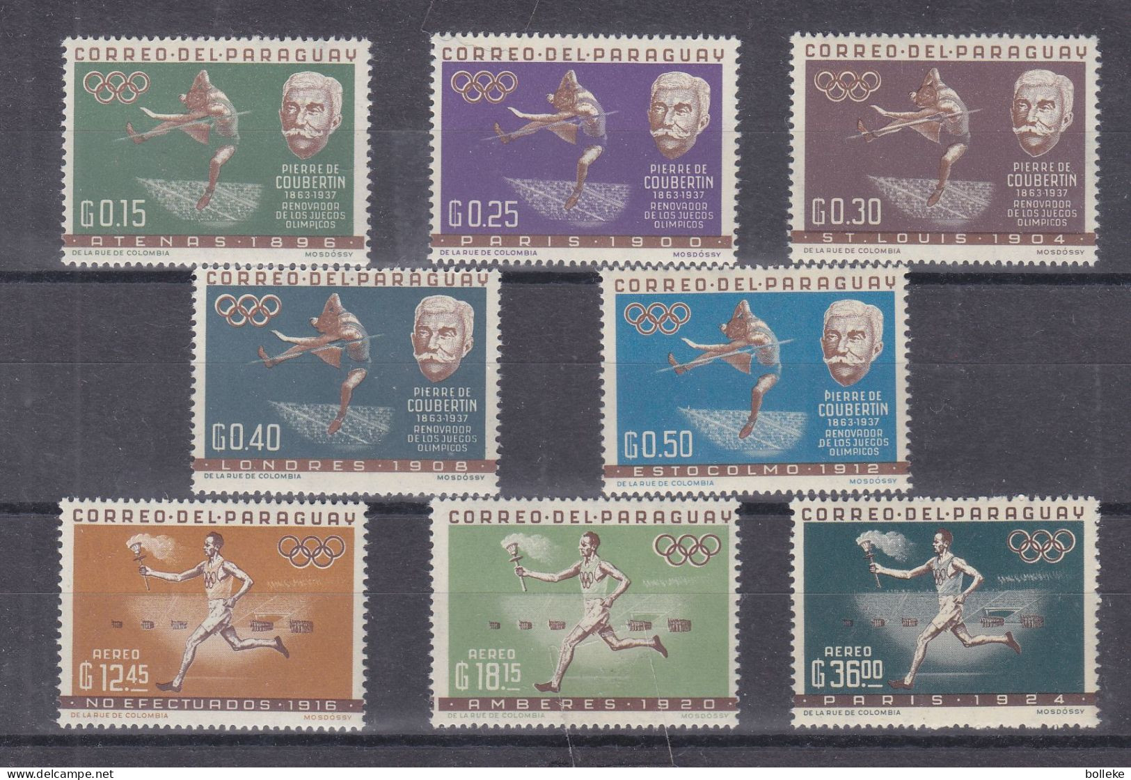 Jeux Olympiques - Tokyo 64 - Paraguay - Yvert 709/13 + PA 352/4 ** - Saut En Hauteur - Valeur 16,50 Euros - Summer 1964: Tokyo