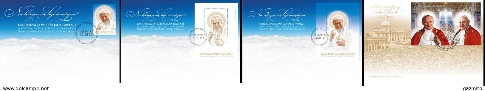 Poland 2014, Canonization Of Popes John Paul II And John XXIII, 4FDC - Papas