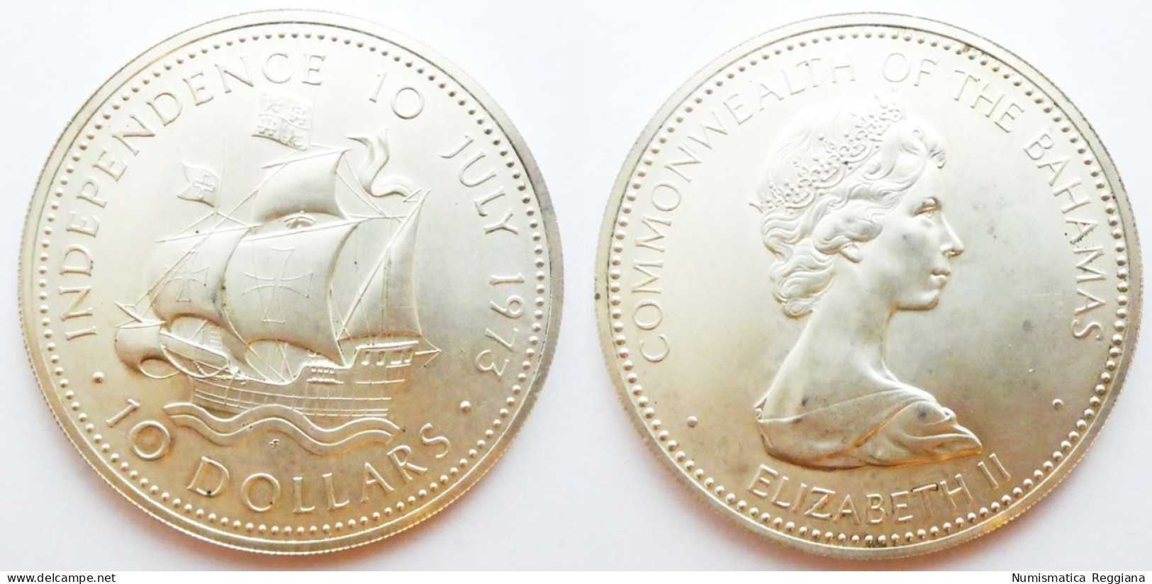 Bahamas - 10 DollarI Argento 1973 Elisabetta II - Indipendenza Del 10 Luglio - Otros – América