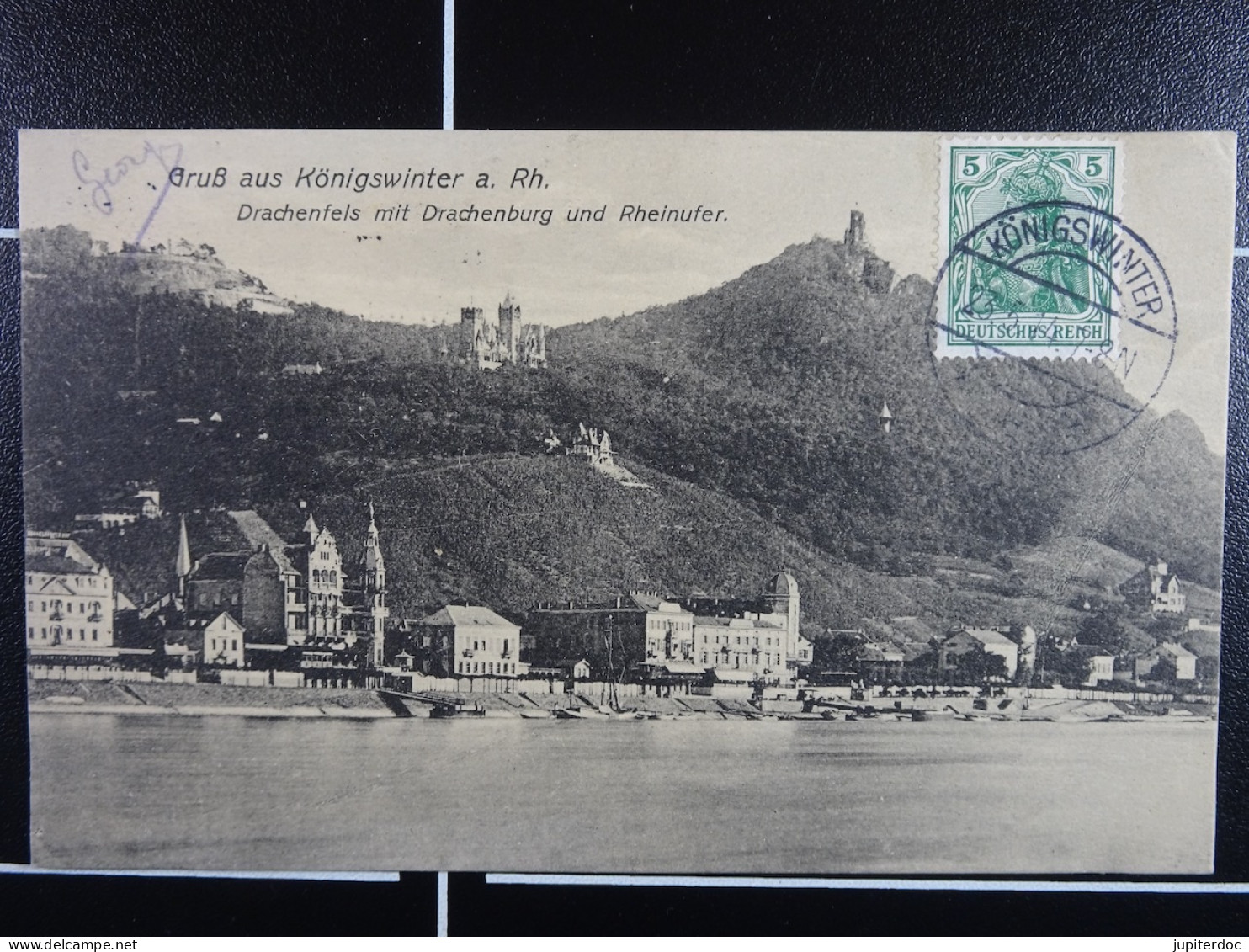 Gruss Aus Konigswinter A. Rh. Drachenfels Mit Drachenburg Und Rheinufer - Koenigswinter