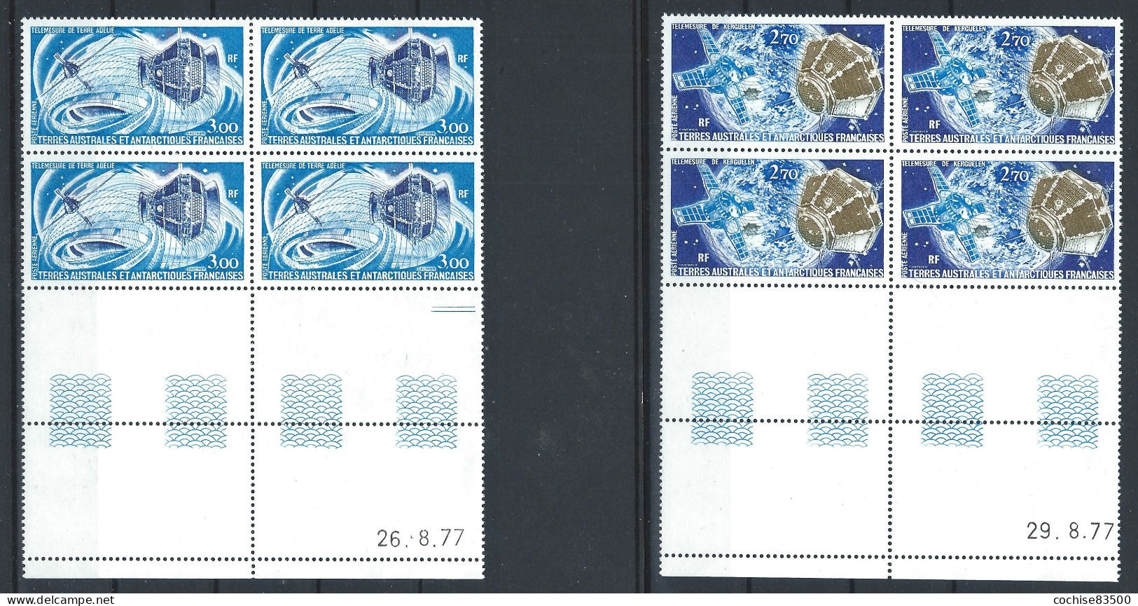 T.A.A.F. PA N°49/50** (MNH) 1977 - Espace "Satellites" - Coins Datés 1977 - Neufs