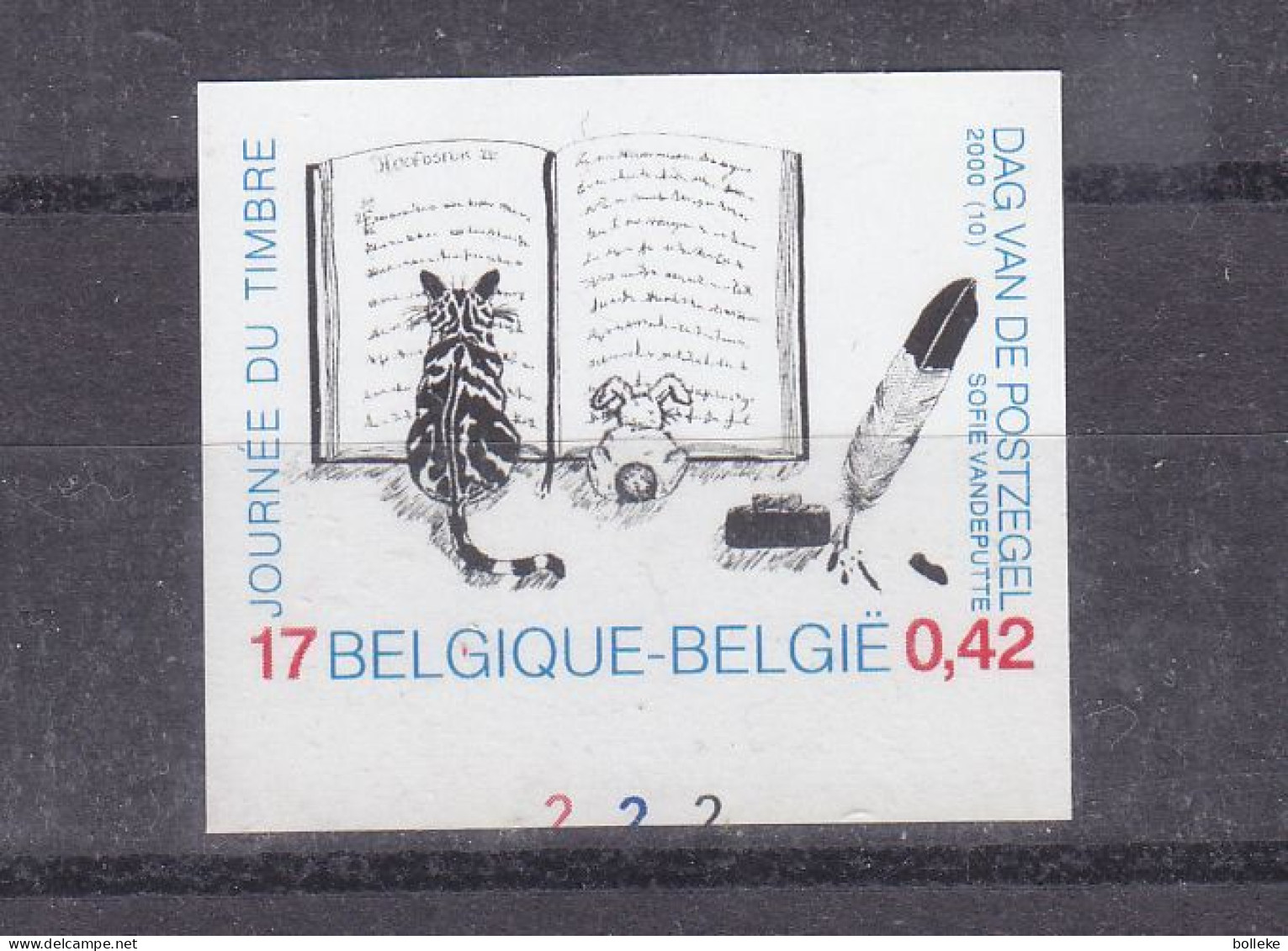 Chats - Belgique - COB 2900 - NON Dentelé - Avec Numéro De Planche - Tirage 34 Timbres - - 1981-2000