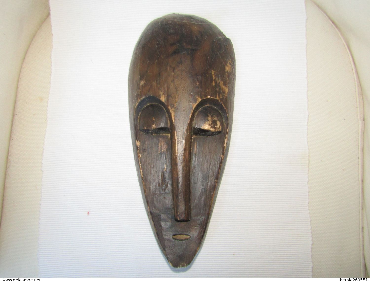 Splendide Masque Africain Au Visage Allongé. - African Art