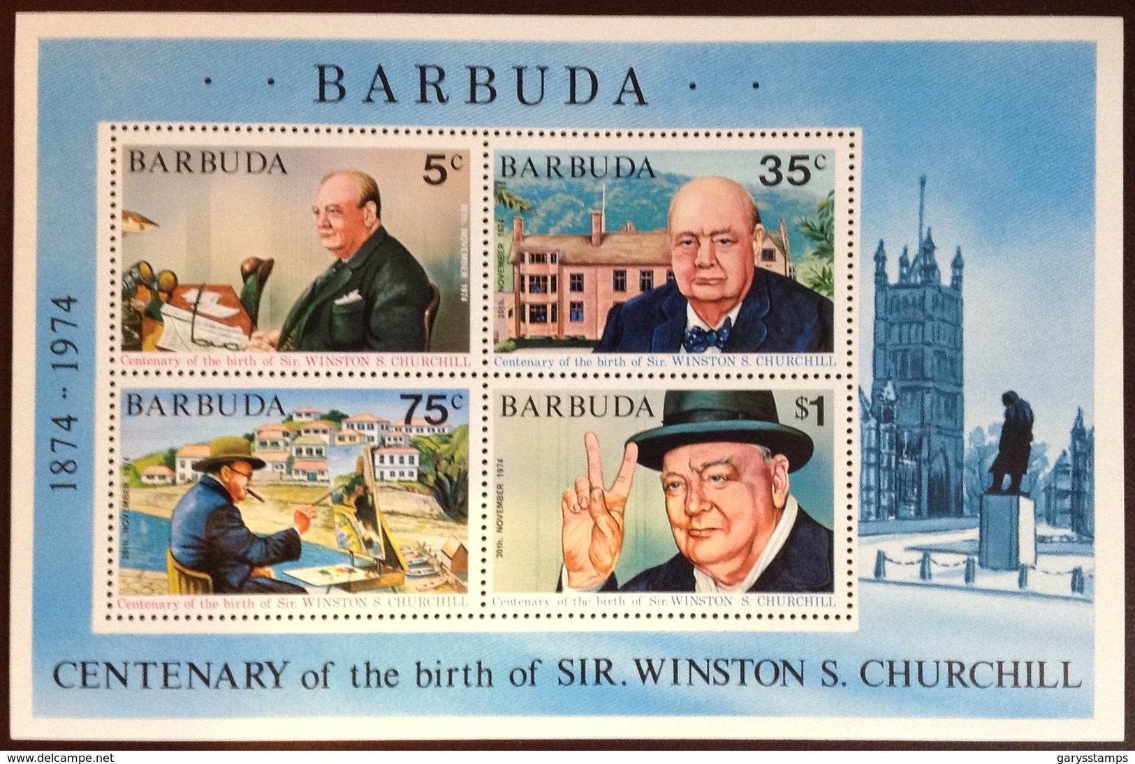 Barbuda 1974 Churchill Minisheet MNH - Antigua Et Barbuda (1981-...)