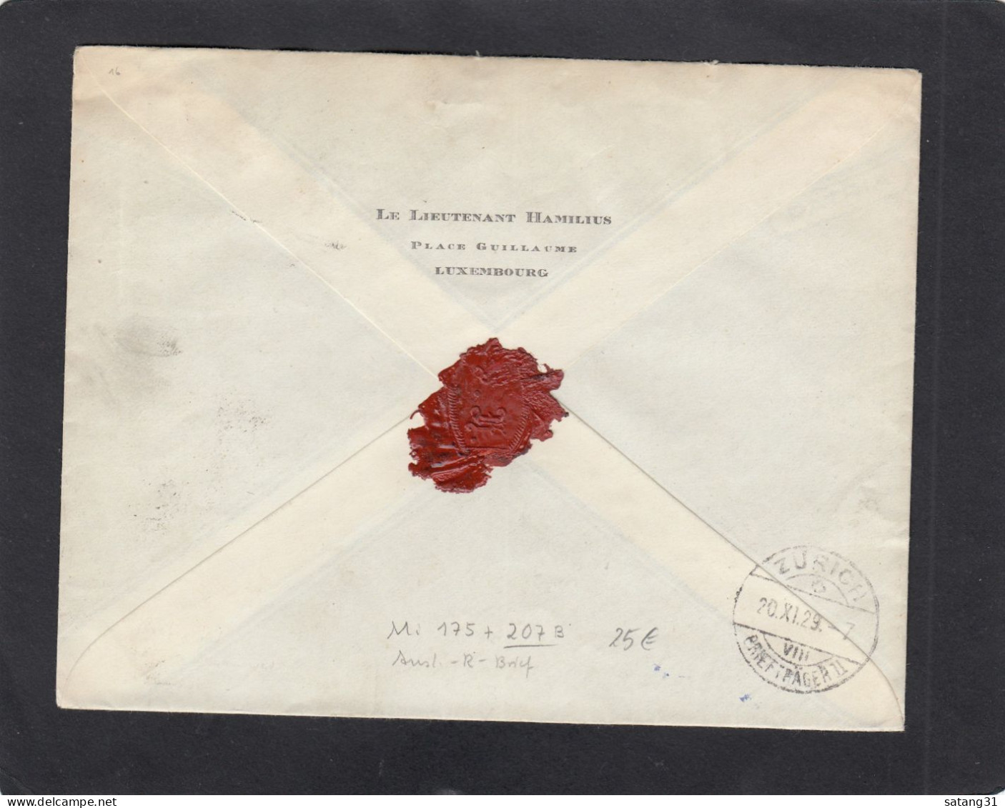 LETTRE RECOMMANDEE DE LUXEMBOURG, AVEC TIMBRES "G.D. CHARLOTTE/VUE DE CLERVAUX",POUR ZURICH,1929. - Briefe U. Dokumente