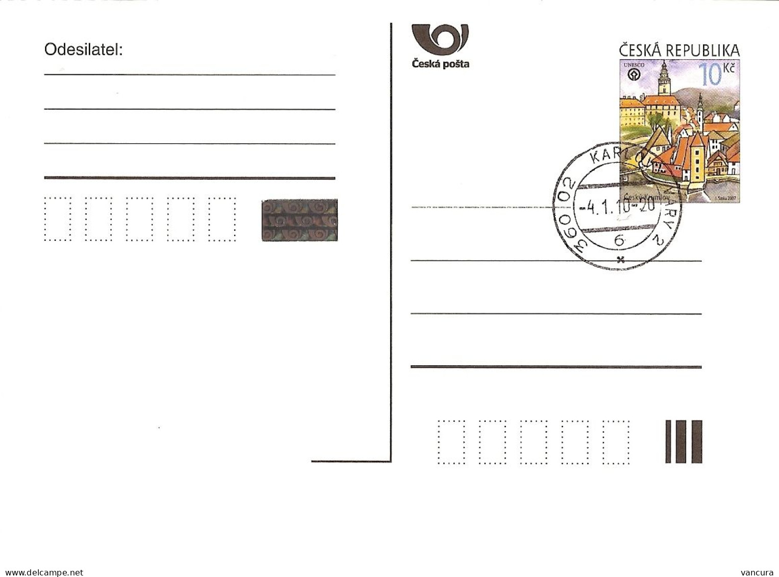 CDV 114 D Czech Republic - Cesky Krumlov 2010 - Cartes Postales