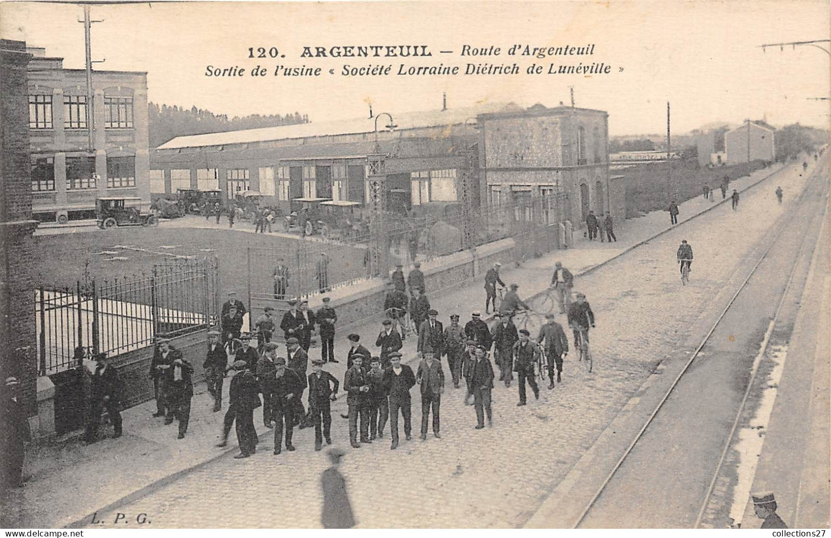 95-ARGENTEUIL- ROUTE D'ARGENTEUIL SORTIE DE L'USINE STE LORRAINE DIETRICH DE LUNEVILLE - Argenteuil