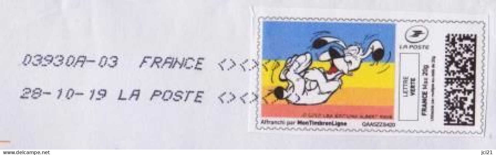 MON TIMBRE EN LIGNE " IDEFIX - MDR Mort De Rire " Oblitéré Sur Enveloppe Entière (3103)_Ti2605 - Oblitérés