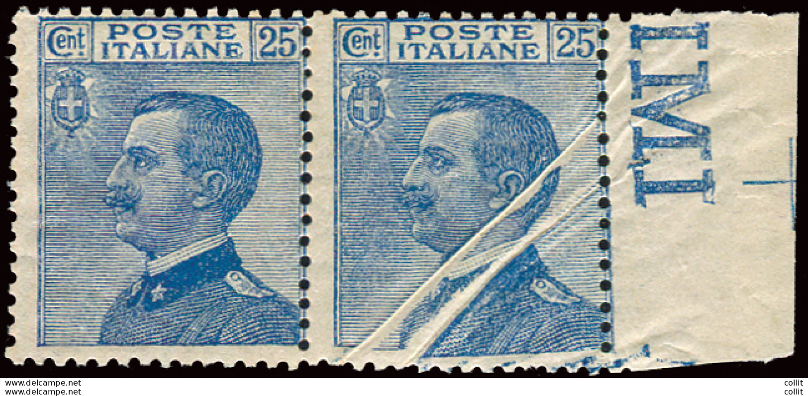 Michetti Cent. 25 Esemplare Con Due Evidenti Pieghe Della Carta Durante La Stampa - Mint/hinged