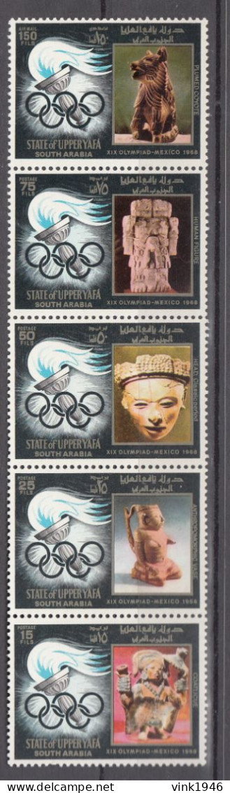 State Of Upperyafa 1968,5V In Strip,olympic Games Mexico,olymp. Spelen,MNH/Postfris,(L4438) - Zomer 1968: Mexico-City