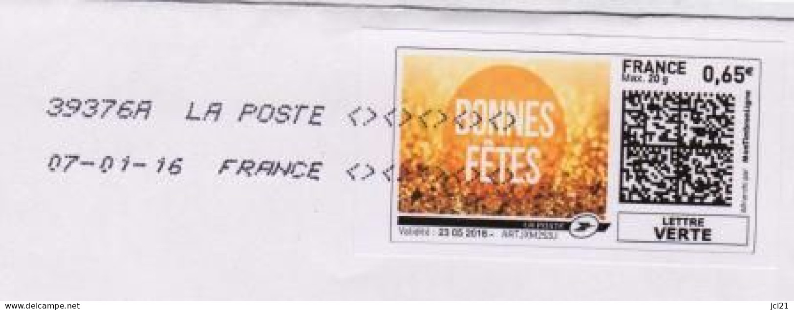 MON TIMBRE EN LIGNE " BONNES FÊTES " Oblitéré TOSHIBA 39376A Sur Enveloppe Entière (1031)_Ti1617 - Other & Unclassified