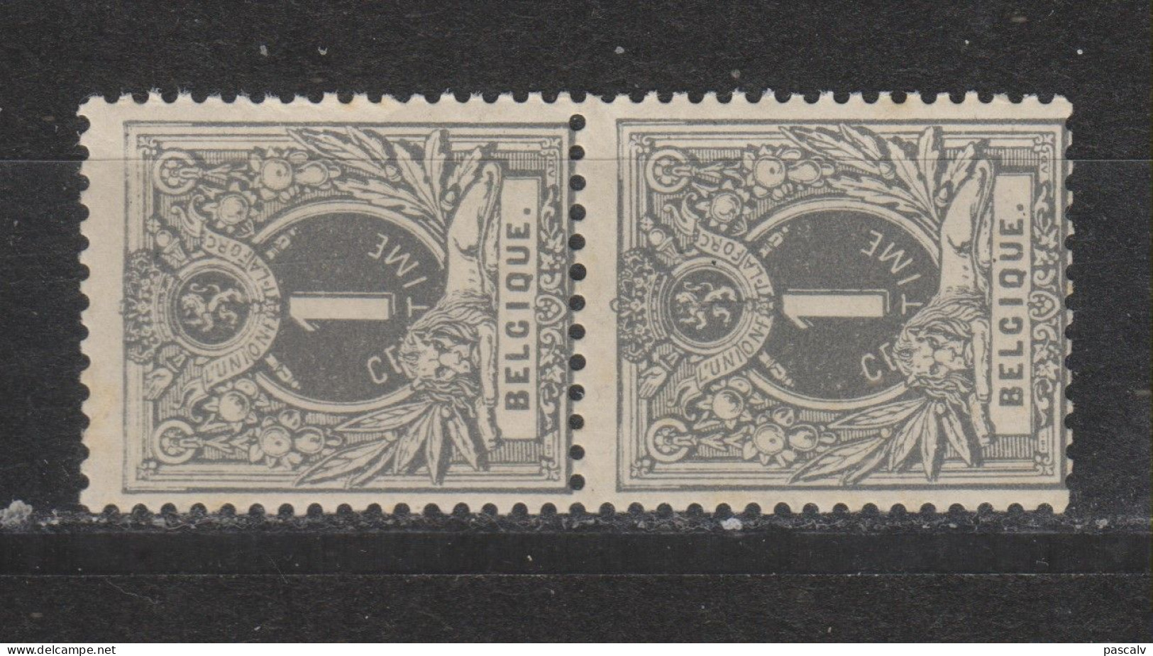 COB 43 ** Neuf Sans Charnière En Paire - 1869-1888 Lion Couché (Liegender Löwe)