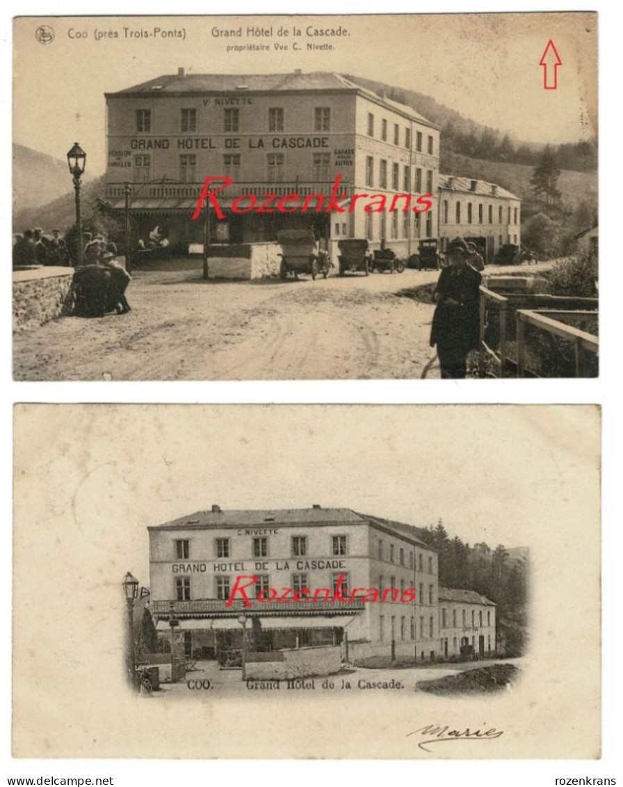 Lot 2 X COO STAVELOT (Pres Trois Ponts) - Grand Hôtel De La Cascade Proprietaire Vve C. Nivette CPA Animee - Stavelot