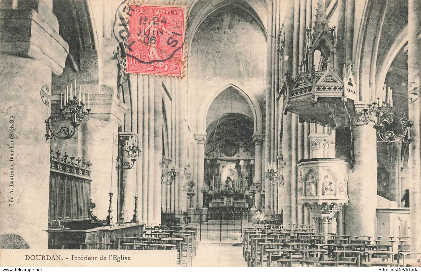 FRANCE - Dourdan - Intérieur De L'église - Carte Postale Ancienne - Dourdan