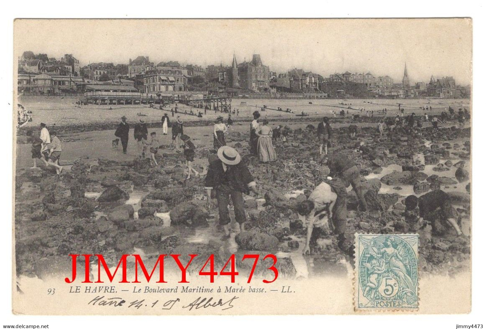 CPA - LE HAVRE En 1905 - Le Boulevard Maritime à Marée Basse ( Plage Bien Animée ) L L N° 93 - Cap De La Hève