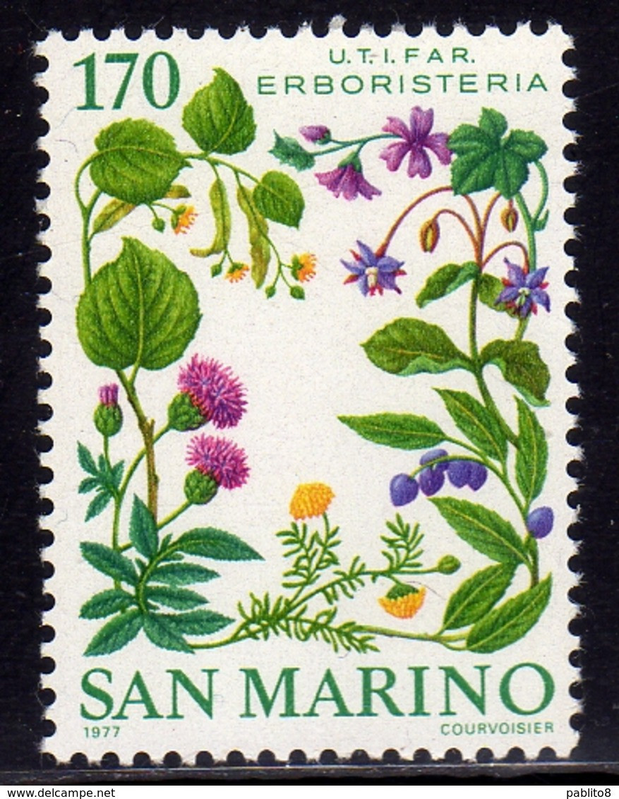 REPUBBLICA DI SAN MARINO 1977 ERBORISTERIA HERBALIST HERBORISTE LIRE 170 MNH - Unused Stamps