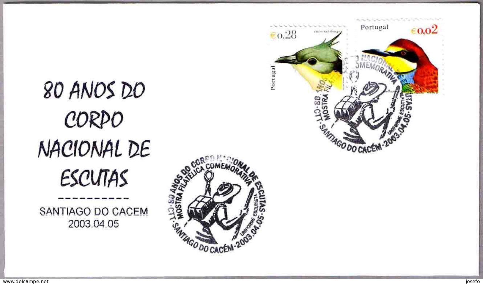 80 Años SCOUTS - Santiago Do Cacem 2003 - Covers & Documents