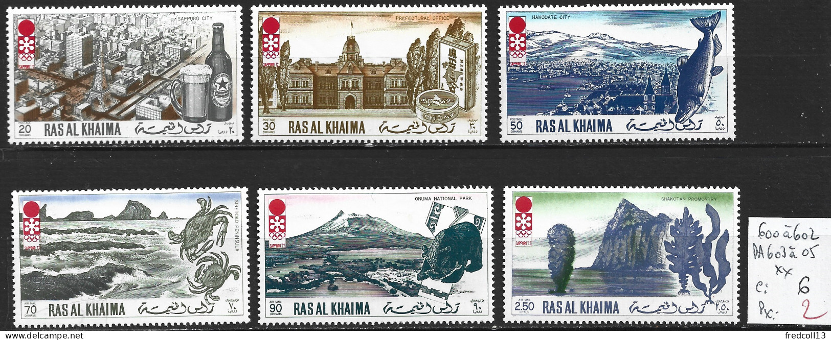 RAS AL-KHAIMA 600 à 602 + PA 603 à 605 ** Côte 6 € ( Catalogue MICHEL ) - Ra's Al-Chaima