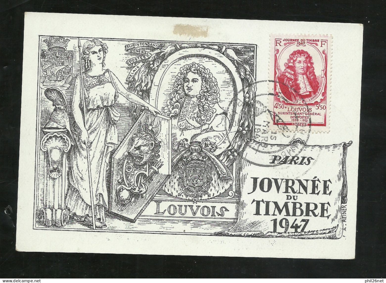 FDC Carte Maximum Premier Jour Paris 15/03/1947 N° 779 + Au Verso N°665;743 Et 754 Journée Du Timbre B/TB Soldé ! ! ! - ....-1949