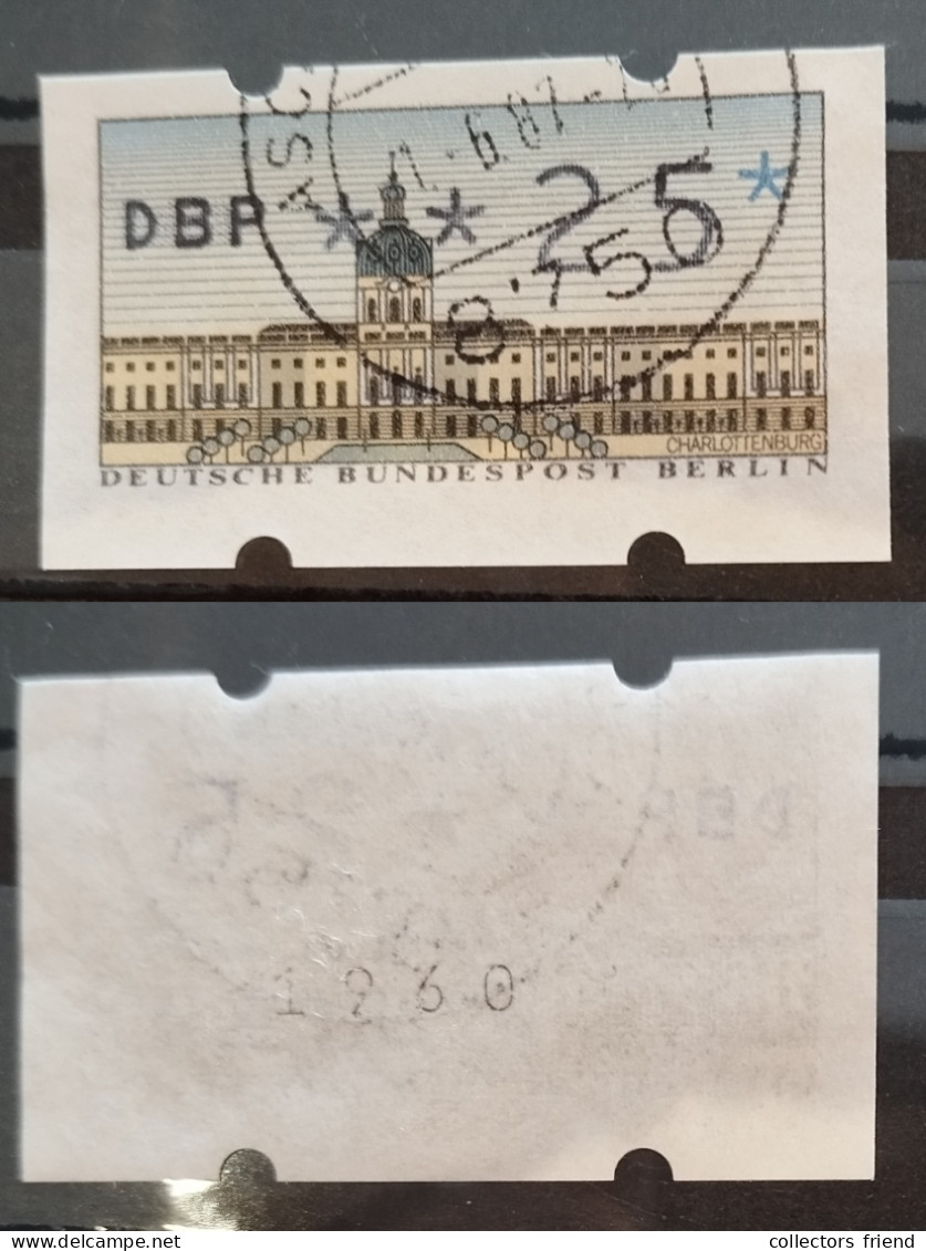 Berlin, ATM, 8 Werte, Gestempelt / 2x Zählnummer Auf Der Rückseite / + 1 Wert Fälschung Ohne Aufdruck DBP - Automaatzegels [ATM]