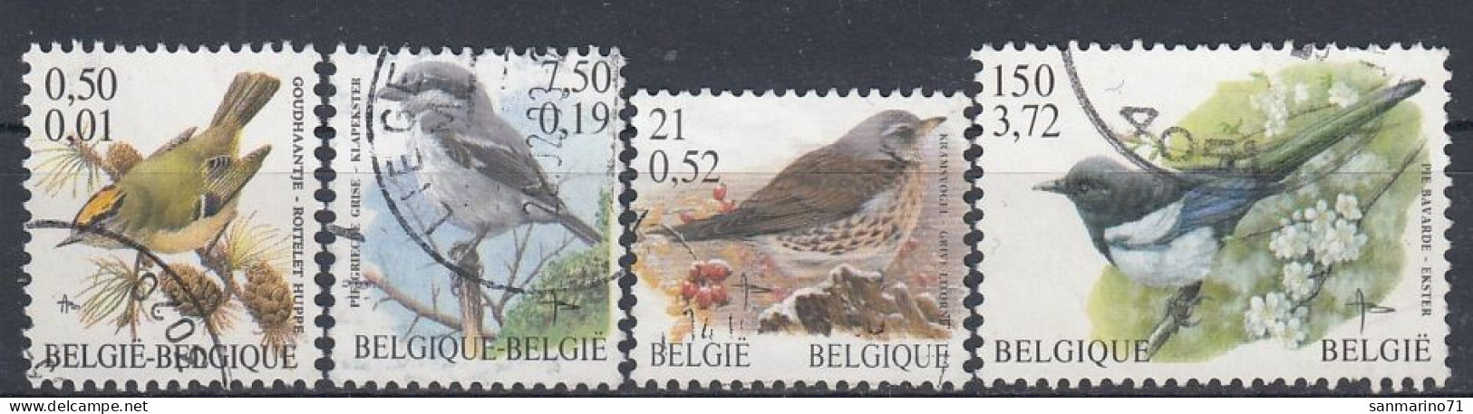 BELGIUM 3035-3038,used,birds - Usados