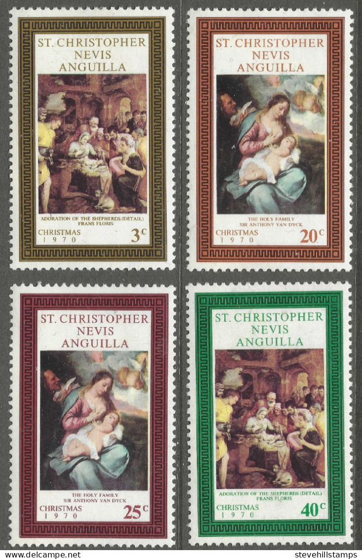 St Kitts-Nevis. 1970 Christmas. MH Complete Set. SG 233-236. M3125 - St.Cristopher-Nevis & Anguilla (...-1980)