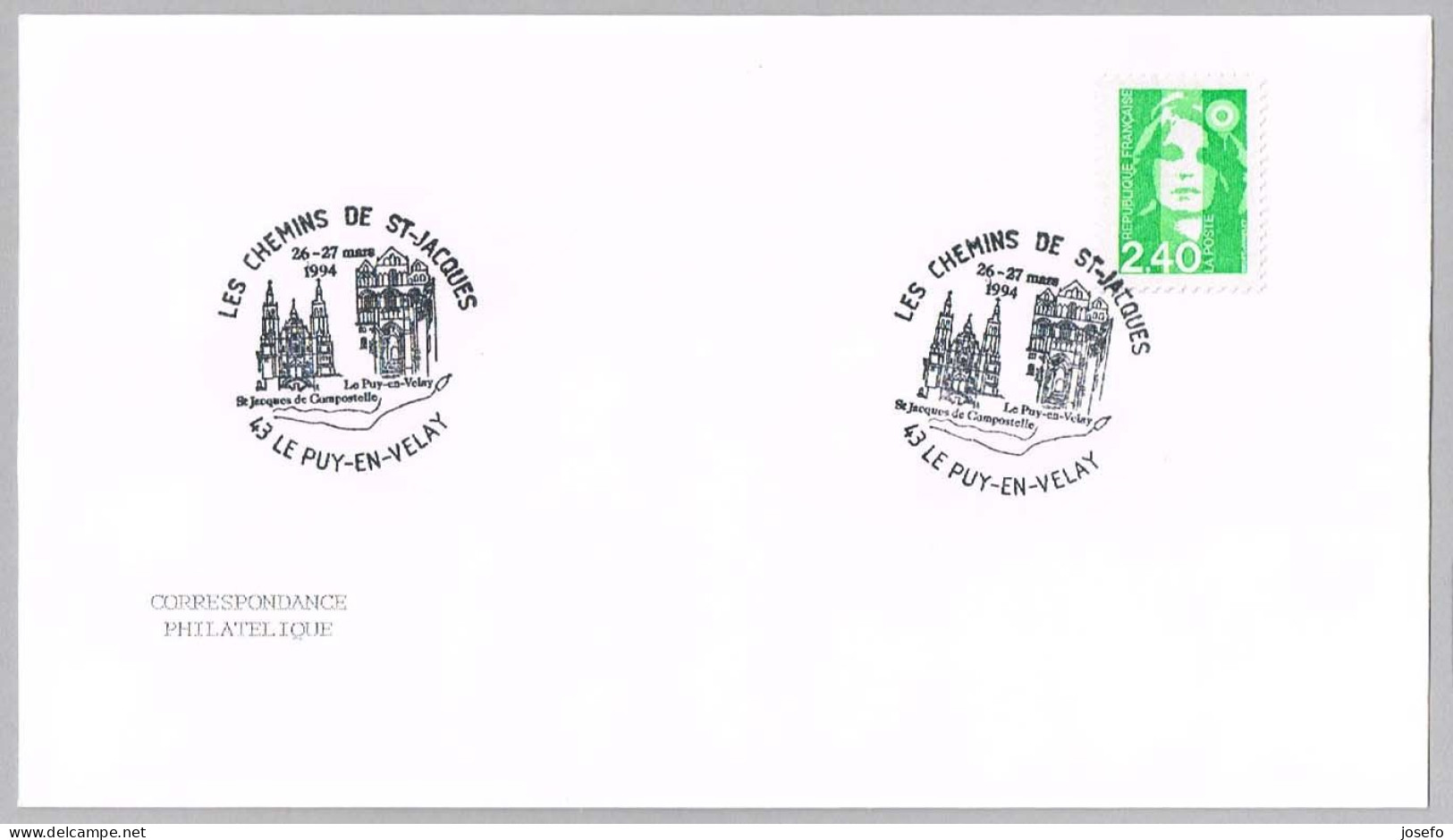 LOS CAMINOS DE SANTIAGO - Catedral Santiago De Compostela. Le Puy En Velay, Francia, 1994 - Cristianismo
