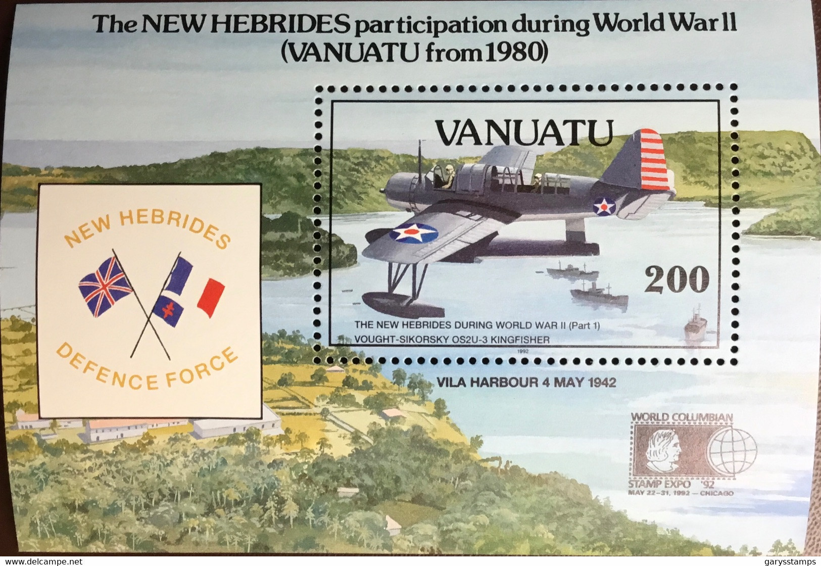 Vanuatu 1992 Pacific War Aircraft Aviation Minisheet MNH - Vanuatu (1980-...)