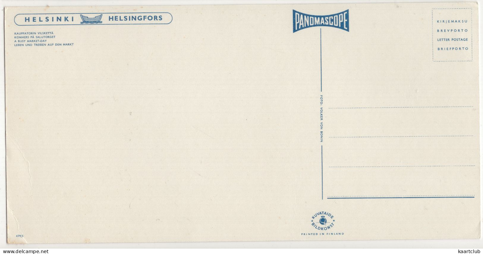 Helsinki: 4x VW 1200 KÄFER/COX, VOLVO PV800, AUSTIN PICKUP, TRUCKS, TOW-BOAT Etc. (Finland) - (Size: 21 Cm X 10.5 Cm) - PKW