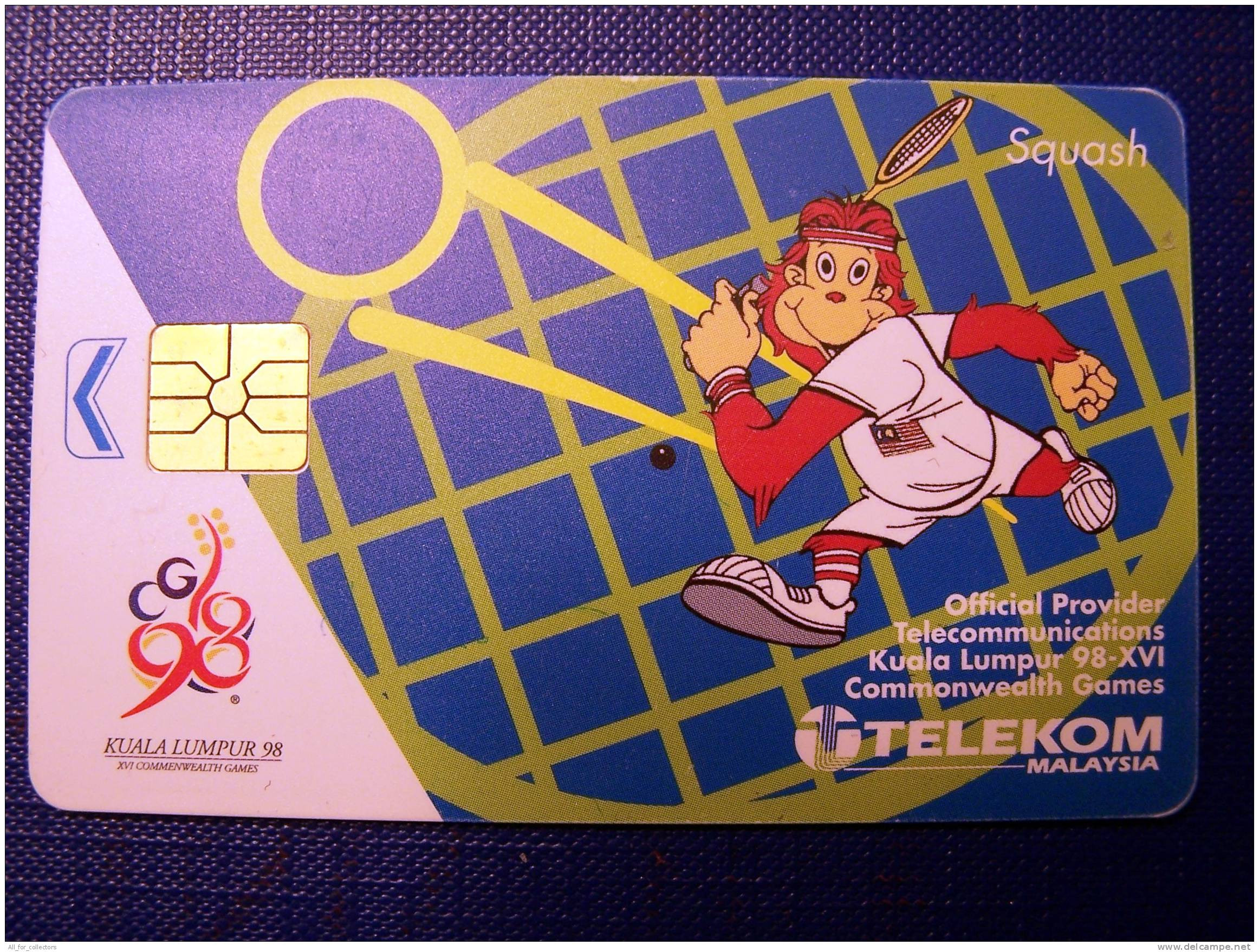 Sport Squash, Kuala Lumpur '98 Skuasy, Malaysia Chip Phone Card, - Deportes