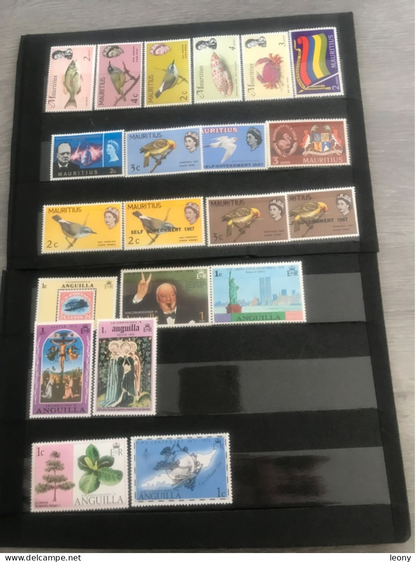 TIMBRES  De DIVERS PAYS OBLITERES   - Sur Les SUPPORTS Les TIMBRES Sont NEUFS  - COLONIES ANGLAISES  - BASUTOLAND ...... - Vrac (max 999 Timbres)