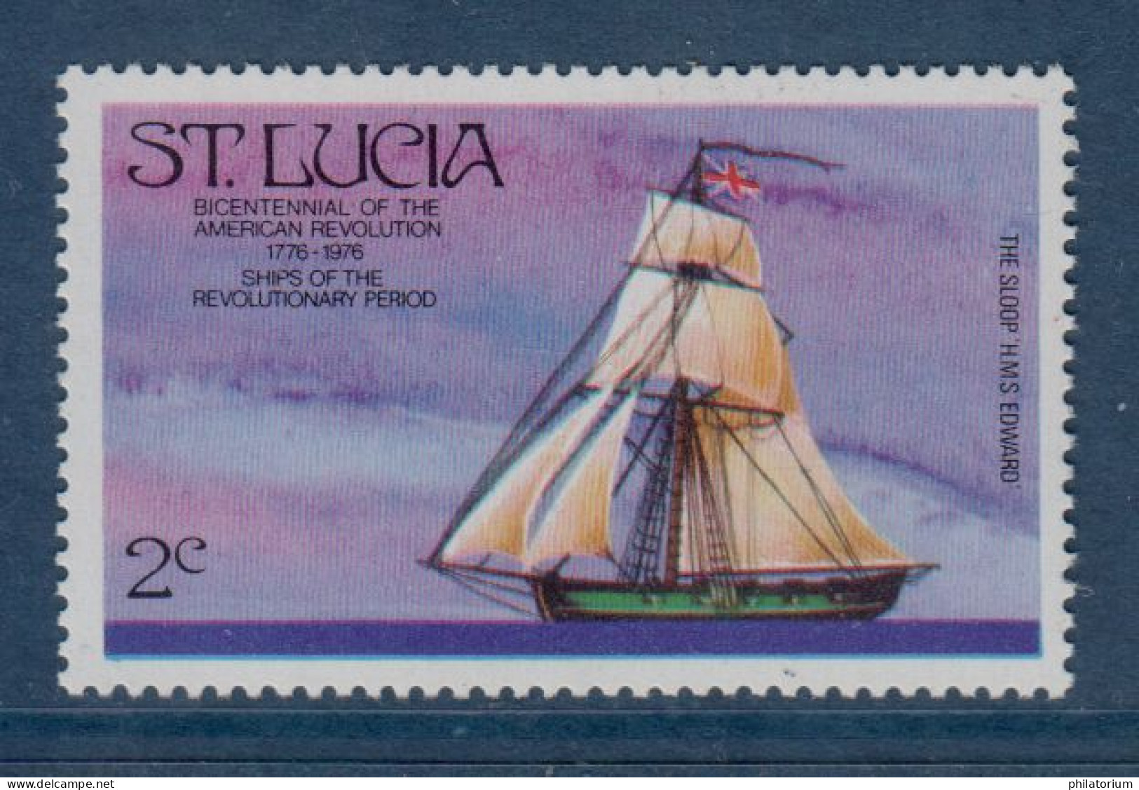 Santa Lucia , Sainte Lucie, Yv 380, Mi 374, SG 408, 'HMS Edward', Sloop Britannique, - St.Lucie (1979-...)
