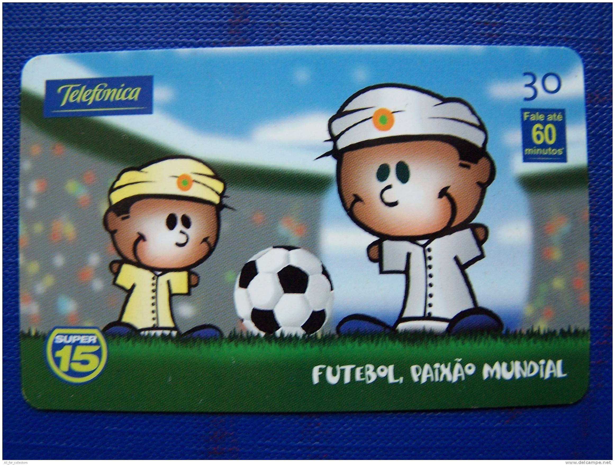 Sport, Soccer Football, Futbol, Brasil, Cartoon, Comics, Brazil, Phone Card, Telefonica, - Sport