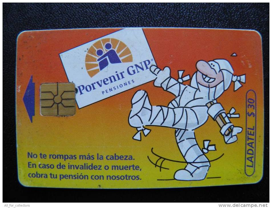Chip Phone Card From Mexico, Ladatel Telmex, Porvenir Gnp Pensiones - Mexique