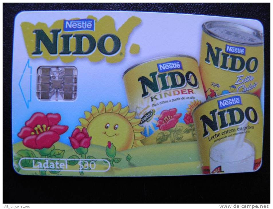 Chip Phone Card From Mexico, Ladatel Telmex, Promotion Nestle Nido Kinder, Bee On Back Side - Mexique