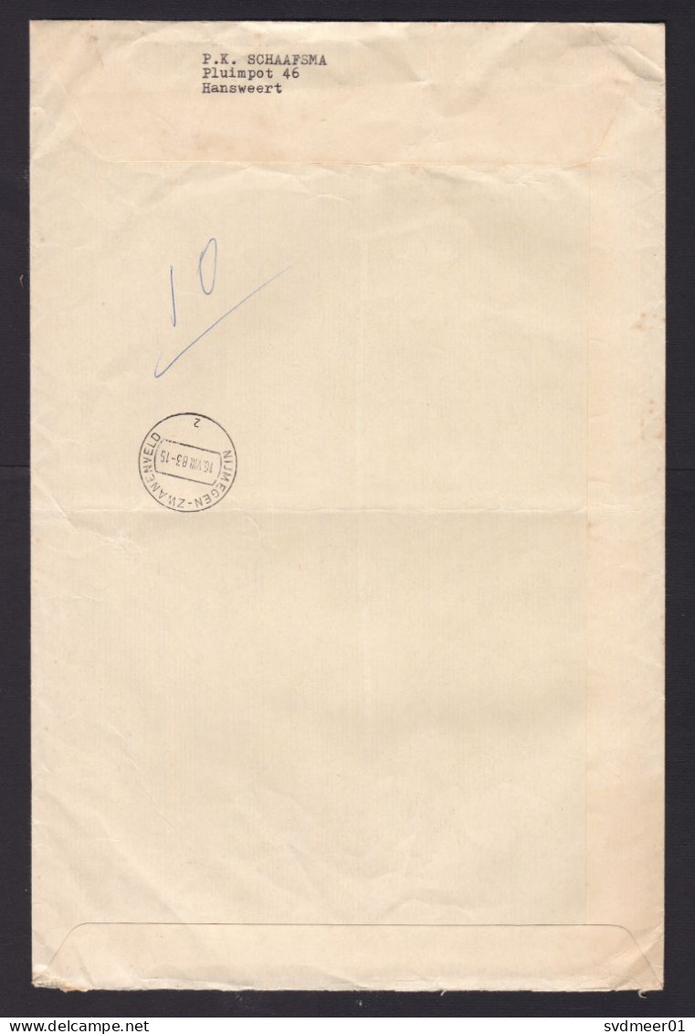Netherlands: Registered Cover, 1983, 1 Stamp, Queen, Cancel & R-label Hansweert (damaged, See Scan) - Briefe U. Dokumente