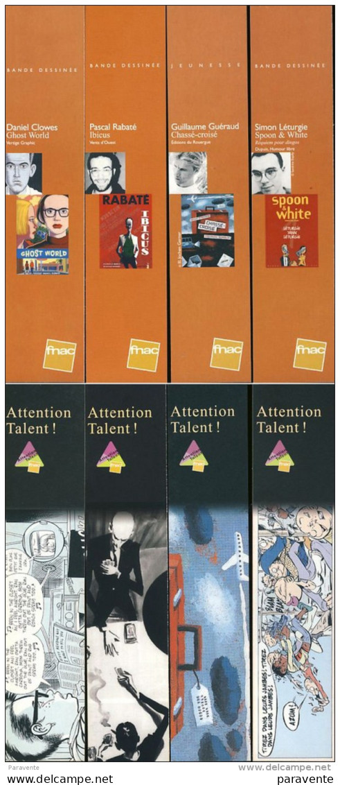 Serie De 4 Marque Page BD Librairie FNAC Par CLOWES RABATE GUERAUD LETURGIE Pour Attention Talents - Bookmarks