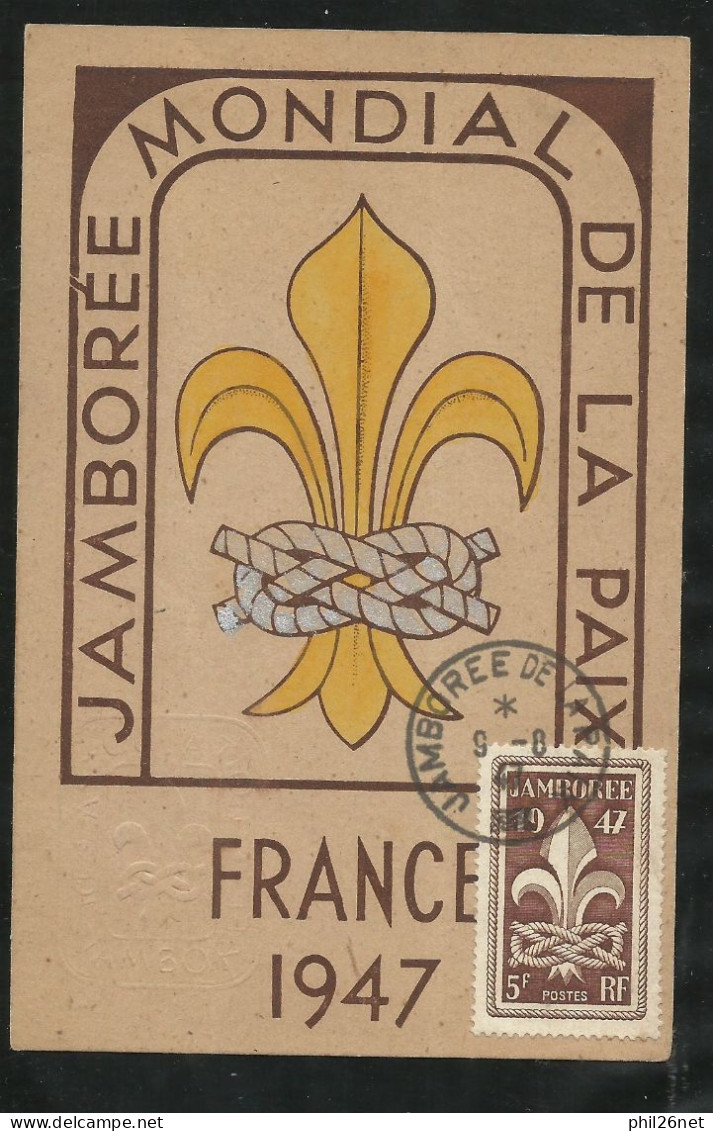 FDC Carte Postale R.Barthélémy Paris Maximum à Moisson Jamboree De La Paix Le 09/08/1947 Le N° 787 B/TB Soldé ! ! ! - ....-1949